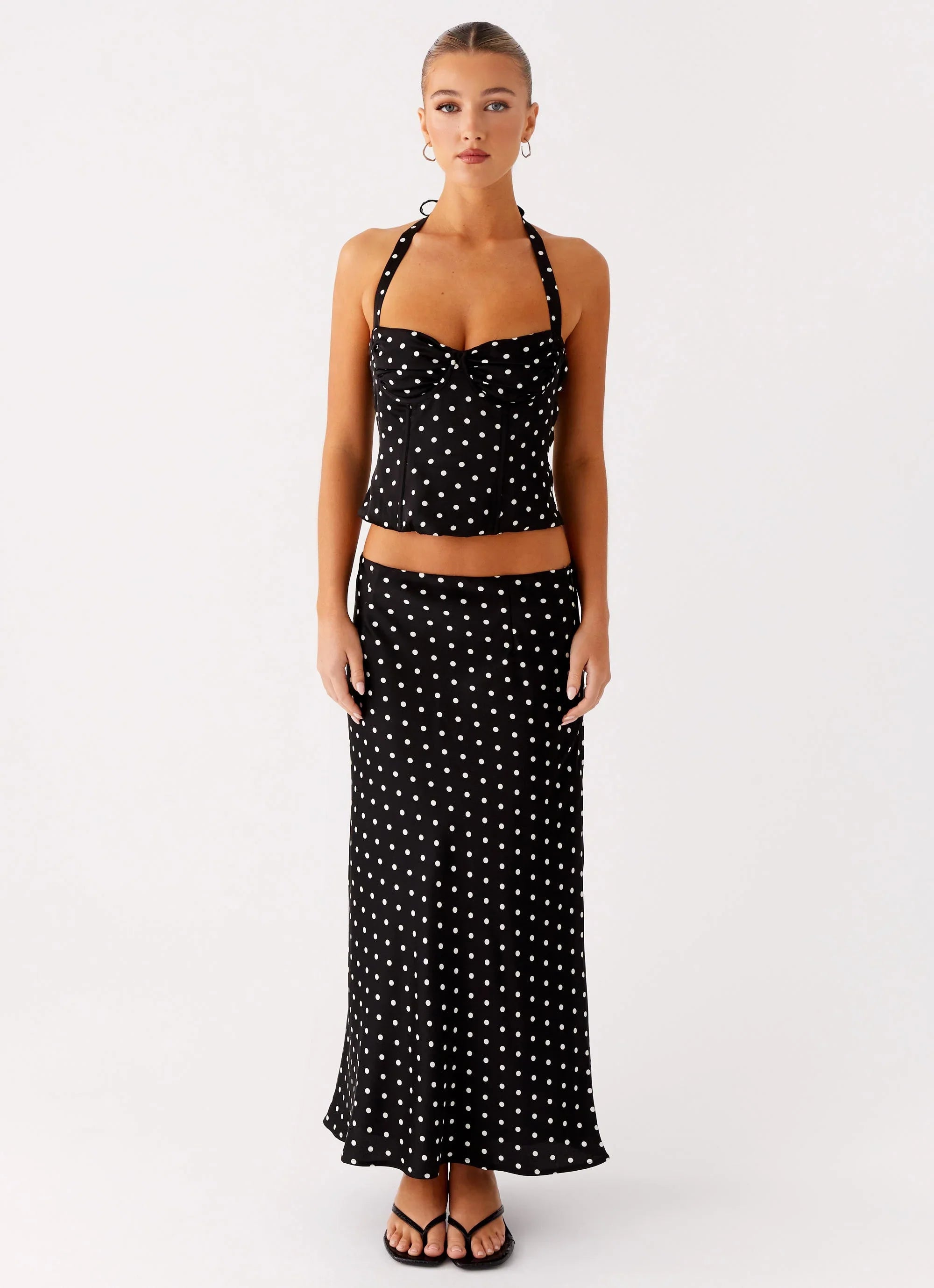 Breanne Top - Black Polka Dot
